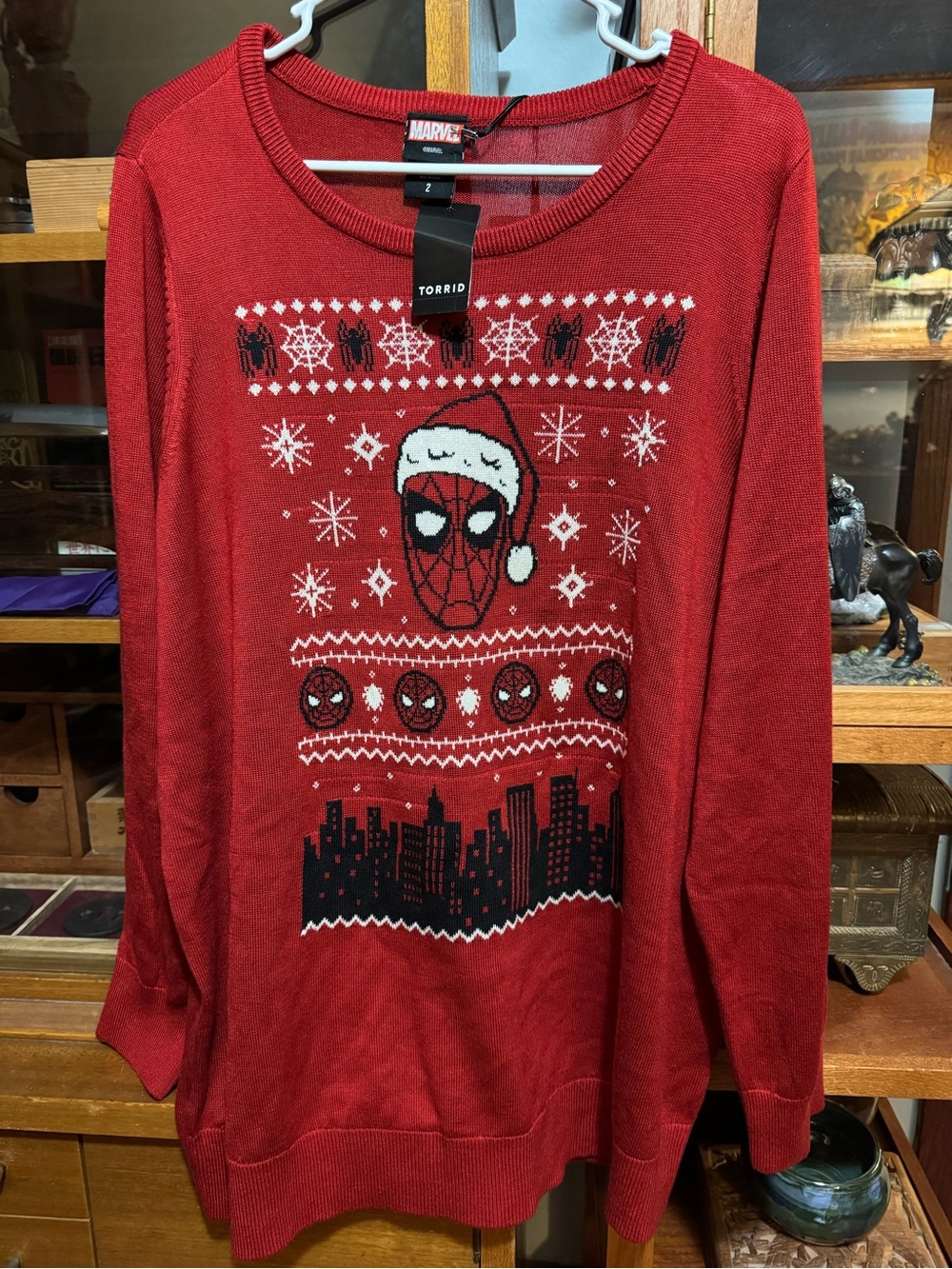 torrid Red Spider-Man Holiday Crewneck Sweater